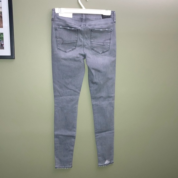 American Eagle Outfitters Gray Skinny Distressed Jeans - Picture 6 of 15